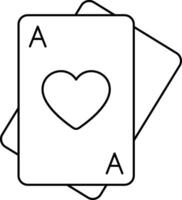 A playing card with a heart in the middle vector