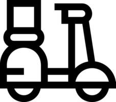 A black and white image of a scooter vector