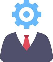 A person with a gear on their head vector