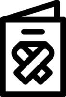 A black and white icon of a wallet vector