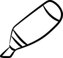 A black and white drawing of a crayon vector
