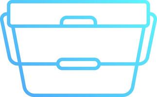 A bucket icon with a blue background vector