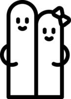 Two people holding hands in a black and white line vector
