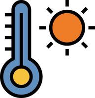 A thermometer and sun icon vector