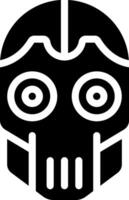A black and white skull with eyes vector