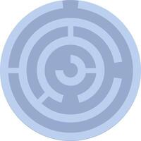 A blue circular maze with a circular path inside vector