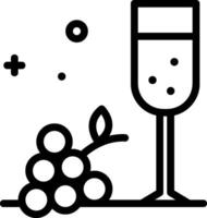 Wine glass and grapes icon vector