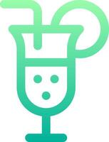 A green drink with a straw in it vector
