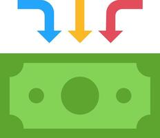 A dollar bill with arrows pointing up and down vector