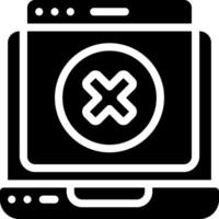 A black and white image of a computer screen with an x symbol vector