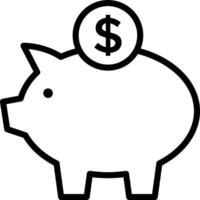 A piggy bank with a dollar sign on top vector