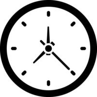 A black and white clock is shown on a white background vector