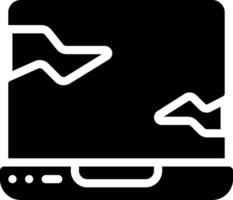 A black and white icon of a computer screen vector