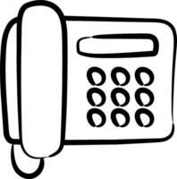 A black and white drawing of a phone vector