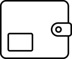 A black and white image of a wallet vector