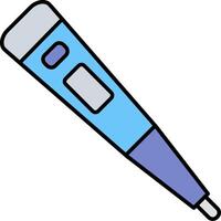 A thermometer with a blue handle and a white background vector