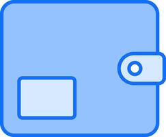 A blue square box with a square button vector
