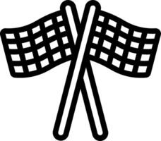 Two crossed checkered flags on a white background vector