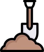 A shovel and shovel in the ground vector