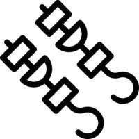 Two hooks with hooks on them on a white background vector