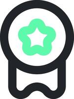A green star with a black border vector