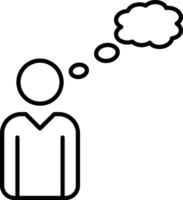 Person thinking about thought bubble icon vector