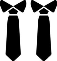 Two black ties on a white background vector