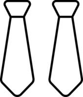 Two ties are shown in black and white vector