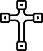A cross with four squares on it vector