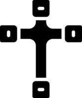 A cross with four squares on it vector