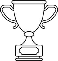 A trophy cup with a black outline vector