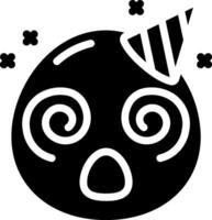 A black and white image of a party hat vector