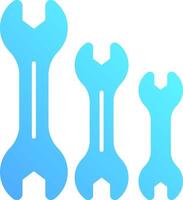 Three blue wrenches are shown on a white background vector