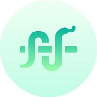 A green snake with the letter f in it vector