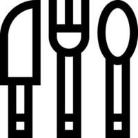 A black and white image of a fork, spoon and knife vector