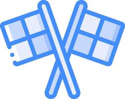 Two crossed flags with a white background vector