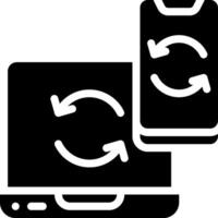 A black and white image of a laptop and a phone vector