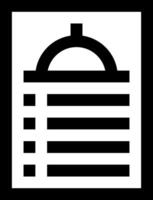 A black and white icon of a box with a clock inside vector