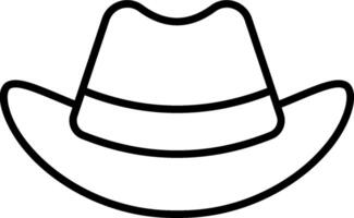 A cowboy hat is shown in black and white vector