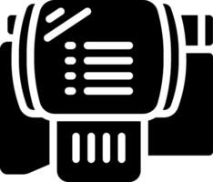 A black and white icon of a camera vector