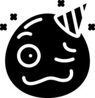 A black and white image of a party hat vector
