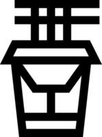 A black and white icon of a bucket with a handle vector