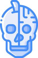 A skull with a blue outline vector