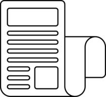 A newspaper with a roll of paper on it vector