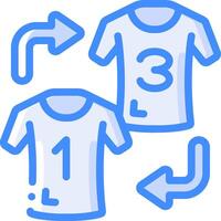 Three shirts with arrows pointing to the number one vector