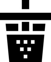 A black and white icon of a basket vector