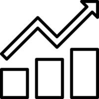 A graph chart with an arrow going up vector