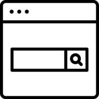 A black and white icon of a search bar vector