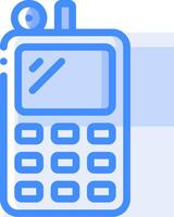 A cell phone icon with a blue background vector