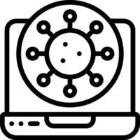 A laptop with a virus icon on it vector